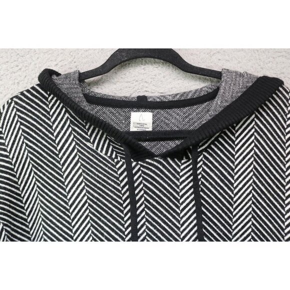 Joie Black & White Chevron Hooded Long Sleeve Sweater-Size 1X-Very Soft - Picture 4 of 10